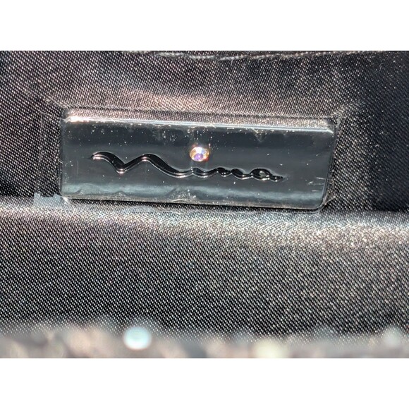 NINA Brando Black Crystal Evening Clutch Top Handle Chain Strap Formal Bag NWT - Picture 12 of 16